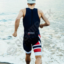 Load image into Gallery viewer, RIGHTTRACK Trisuit MEN'S Triathlon Jumpsuit Summer Skinsuit Swimming Cycling Running Competition Apparel Custom Names Flags
