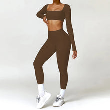 Load image into Gallery viewer, Summer 2PCS Yoga Suit Sports Set Women Quick-Dry Gym Set Women Tracksuit Running Workout Long Sleeve Sports Shirt Yoga Clothing
