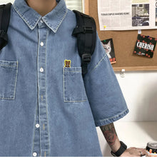 Load image into Gallery viewer, 2025 Shirts Men Clothing Fashion Short Sleeve Summer Korean Style Loose All-match Cargo Handsome Homme Solid Tops Harajuku
