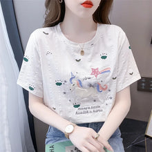 Load image into Gallery viewer, Embroidered Cartoon Summer Casual Tee
