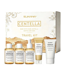 Load image into Gallery viewer, Centella Asiatica Travel Face Skin Care Kit: Serum,Cleansing Oil,Moisturizing Toner,Cleaner Foam,Soothing Cream,Skincare Set
