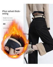 Load image into Gallery viewer, Winter Straight Leg Denim Jeans
