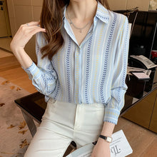 Load image into Gallery viewer, Fashion ladies shirts New elegant Women Blouses Long Sleeve Button-Down Tops blusa mujer
