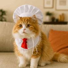 Load image into Gallery viewer, Pet Accessories Cute Pet Cooking King Hat Adjustable Comfortable Chef Hat Set Stylish Cat Cosplay Hat Pet Fashion Show
