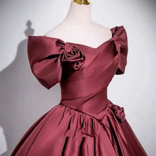 Load image into Gallery viewer, Wine Red Elegant Evening Dress  2026 New Toast Dress for Bride's Wedding High-end One Shoulder Performance Chorus Dress
