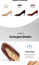 Load image into Gallery viewer, Black Patent T Strap Heels
