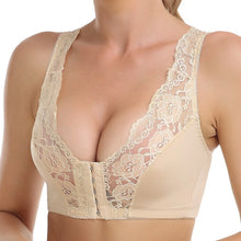 Load image into Gallery viewer, Woman’s Backless Sports Bras Non-Wired Thin Version Lace Minimizer Front Closure Full Bust Bra S-6XL
