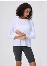Load image into Gallery viewer, Yoga Long Sleeve Workout Top Running Clothes Physical Shirts &amp; Blouses Top Fitness Loose T-shirt Clothing Sportswear Woman Gym
