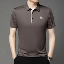 Load image into Gallery viewer, Men's Business Casual Short Sleeve Polo Shirt Solid Color with Badge Fashionable Breathable Comfortable Versatile Business Top
