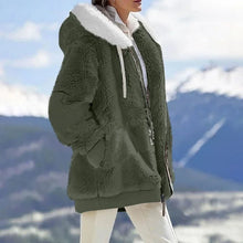 Load image into Gallery viewer, Autumn Winter Fashion Women's Coat New Casual Hooded Zipper Lady Clothes Cashmere Female Fleece Jacket Solid Color Ladies Coats
