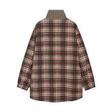 Load image into Gallery viewer, Women's Coat 2026 New Autumn Gray Plaid Long Sleeve Loose Drawstring Decorative Coat Casual Fashion Personal Ladies Outerwear
