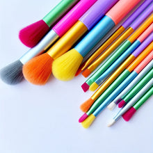 Load image into Gallery viewer, Makeup Brushes 15Pcs Colourful Makeup Brush Set Foundation Contour Blush Concealers Eye Shadow Blending Make Up Brush Kit
