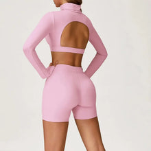 Load image into Gallery viewer, Yoga Set 2 Pieces Gym Clothes Yoga Outfits For Women Tracksuits Workout Long Sleeved Fitness Set Sport Bra Crop Top Gym Leggings
