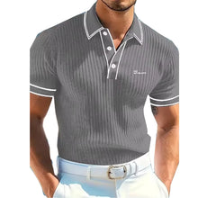 Load image into Gallery viewer, Men's Short Sleeve Polo Shirt with Buttons Casual Entertainment Decorative Whit Logo Clothing Leisure Fashion Polo

