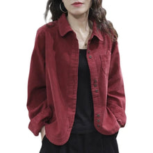 Load image into Gallery viewer, Casual White Corduroy Button Jacket
