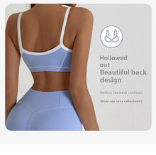 Load image into Gallery viewer, Yoga Sports Bra Color Clashing Shock Absorbing Brassiere Women Full Cup Breathable Gym Tube top Bra Yoga Workout Underwear
