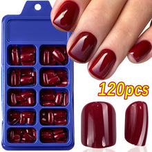 Load image into Gallery viewer, 120pcs/Box Bright Gloss Pink False Nails Medium Almond Simple Solid Color Press On Nails Soft Gel Full Cover Wearable False Nail
