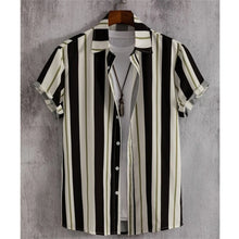 Load image into Gallery viewer, Hawaiian Shirts For Men 3d Striped Print Short Sleeve Shirts Summer Loose Casual Tops Simple Fashion Oversized Men Clothing
