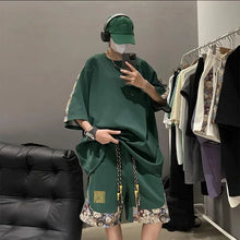 Load image into Gallery viewer, Sweatshirts Tracksuit T-shirts Shorts Suits For Men Spliced Graphic Sweatsuit Cotton Man Sets Luxury Offer Youthful Emo Kpop Xl
