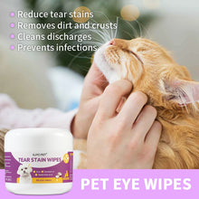 Load image into Gallery viewer, 1-Pack Gentle Pet Eye Wipes - Plant Extracts No Irritation Tear Stain Remover for Cats Dogs Portable Eye Care Essentials
