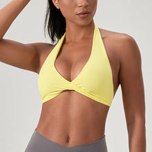 Load image into Gallery viewer, Strappy Bra for Women Open Back Halter Sports Bra Light Support Gym Crop Top Seamless Workout Yoga Top Bra Padded Bras
