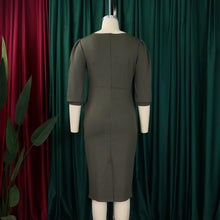 Load image into Gallery viewer, Elegant O-Neck Sheath Midi Dress
