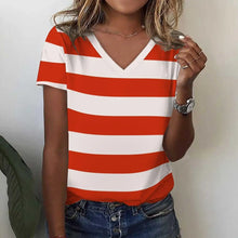 Load image into Gallery viewer, New Women's T-Shirts Funny Stripe Print Top Fashion Simple Pattern T Shirts for Women Summer Leisure Female Clothing Streetwear
