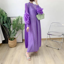Load image into Gallery viewer, Women Elegant Evening Party Dresses 2025 Summer New Solid Colour Classic Long Sleeve Plate Flower Design Prom Dresses Female
