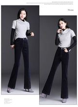 Load image into Gallery viewer, High Waist Corduroy Women's Pants Spring Autumn Winter Fashion Micro Flared Casual Trousers Slimming Warm Long Pants
