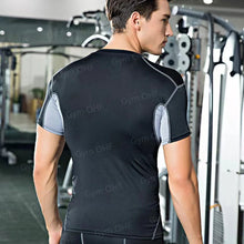 Load image into Gallery viewer, Gym Fitness T Shirt Men's Short Sleeve Summer Boxing Jersey Legging Men Rashguard Compression Pants Quick Dry Tight T-Shirts Men
