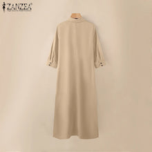 Load image into Gallery viewer, Elegant Lapel Solid Midi Dress
