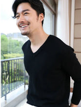 Load image into Gallery viewer, Thick Solid V-Neck Pullover
