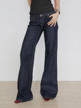 Load image into Gallery viewer, Women's Slim Fit Flared Jeans Y2K Vintage Low Rise Stretch Denim Pants with Embroidery Distressed Style for Everyday Outfits
