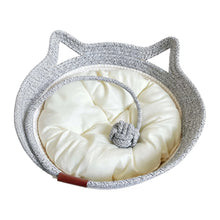 Load image into Gallery viewer, Pet Cat Bed Round Hand Woven Rattan Wear-resistant Cat Bed Summer Pet Bed Indoor Sleeping House Pet Products Accessories
