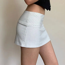 Load image into Gallery viewer, Women Low Waist Skirts Stripes A-line High Waist Skirt for Women Hips Spliced Short Skirt Ladies Bodycon Layered Mini Bottoms
