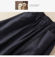 Load image into Gallery viewer, Women's Skirt Cotton Linen Casual Straight Skirts Woman Fashion 2026 Summer Loose Solid Color Button Long Skirts for Women
