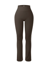 Load image into Gallery viewer, Solid Leggings for Women Seamless Knit Yoga Pants Flared Trousers High Waist Hip Liftting Tights Slim Casual Sports Leggings

