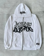 Load image into Gallery viewer, Hooded zipper hoodie with retro American-style letters, unisex, suitable for pairing with a millennial-style jacket
