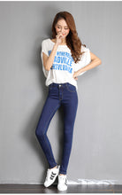 Load image into Gallery viewer, Jeans for Women Mom Jeans Blue Gray Black Woman High Elastic Stretch Jeans Female Washed Denim Skinny Pencil Pants
