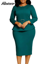 Load image into Gallery viewer, Pencil Midi Dress with Waist Sash
