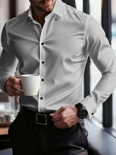 Load image into Gallery viewer, Patchwork Elastic Business Casual Shirt
