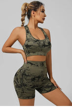 Load image into Gallery viewer, Women Seamless Tie Dye Yoga Set Quick Dry Sports Bra Shorts Lightweight Breathable Workout Outfit
