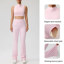 Load image into Gallery viewer, Women Yoga Sets Shockproof Bras&amp;High Waist Hip-lifting Flared Pants Running Workout Pilate Suit Gym Training Clothing Sportswear
