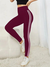 Load image into Gallery viewer, Women's High-waist Slimming Leggings Side Stripe Pattern Breathable Yoga Pants Sportswear Athletic Apparel
