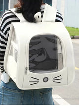 Load image into Gallery viewer, Breathable Oxford Pet Cat Carrier Backpack for Small Dogs, Portable Transparent Travel Outdoor Bag with Side Mesh Pockets, Airy
