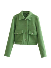 Load image into Gallery viewer, HH Jackets For Womens Autumn Fashion Solid Front Pockets Button Long Sleeve Jacket Elegant Woman Casual Outerwear Coat
