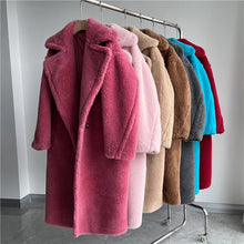 Load image into Gallery viewer, Winter Jacket Women Long Coat  Wool Woven Fabric Thick Warm Outerwear Oversize Fashion Streetwear Teddy Bear Coats
