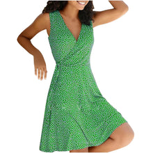 Load image into Gallery viewer, Dresses for Women 2025 Casual Plus Size Women's Floral Wrap V Neck Midi Dress A Line Swing Cap Sleeve Midi Vestidos De Fiesta
