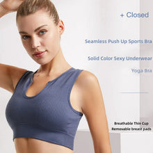 Load image into Gallery viewer, Women's Sleeveless Sports Bra Navel-Leaking with A Chest Pad  Highly Elastic Vest Sexy Stretchy Breathable Bra
