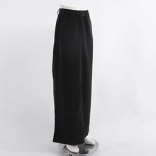 Load image into Gallery viewer, Black Loose Long Skirts Women A-Line Zip Skirts Ladies Elegant Summer Skirts Female With Pocket Ankle-Length Skirts
